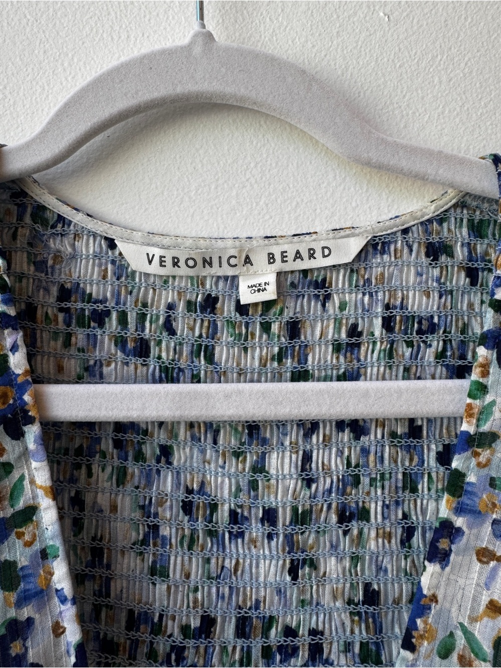 Veronica Beard Women's Cobalt multi Darrah Smocked Floral Mini Dress - Picture 4 of 11